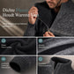 Heren winter gebreid vest met capuchon, fleecevoering en ruitpatroon, dikke lange mouwen