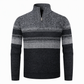 Heren winter gebreid vest met capuchon, fleecevoering en ruitpatroon, dikke lange mouwen