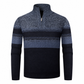 Heren winter gebreid vest met capuchon, fleecevoering en ruitpatroon, dikke lange mouwen