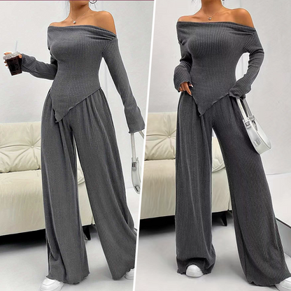 Vrouwen 2-delige set met off-shoulder top en broek