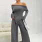 Vrouwen 2-delige set met off-shoulder top en broek