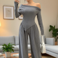 Vrouwen 2-delige set met off-shoulder top en broek