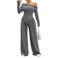 Vrouwen 2-delige set met off-shoulder top en broek