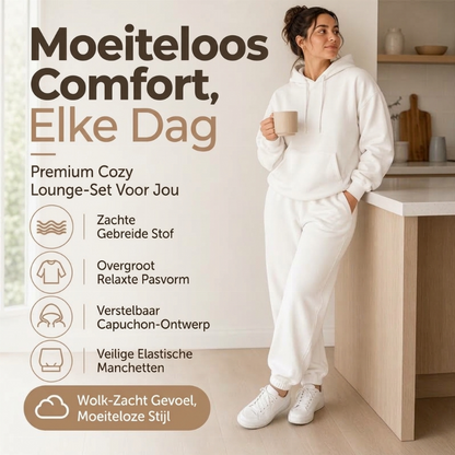 Damesgezellige hoodie & joggingbroek 2-delige set