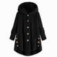 Dames winter effenkleurig asymmetrische knopen pluizige fuzzy fleece jas