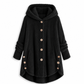Dames winter effenkleurig asymmetrische knopen pluizige fuzzy fleece jas
