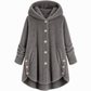 Dames winter effenkleurig asymmetrische knopen pluizige fuzzy fleece jas