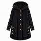 Dames winter effenkleurig asymmetrische knopen pluizige fuzzy fleece jas