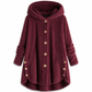 Dames winter effenkleurig asymmetrische knopen pluizige fuzzy fleece jas