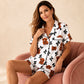 Dames 3-delige Pyjamaset met Hooglander Koe Print