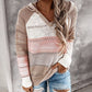Dames Geblokte Uitgesneden Gebreide Hoodie