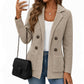 ✈️Gratis verzending🍂 Winter Deal ✨ Dames Geribbelde Gebreide Cardigan met Dubbele Rij Knopen – Lange Vest met Zakken & Reverskraag