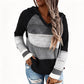 🍂 Herfst Favoriet ✨ Dames Geblokte Uitgesneden Gebreide Hoodie – Trendy Comfortabele Trui met Casual Look