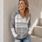 🍂 Herfst Favoriet ✨ Dames Geblokte Uitgesneden Gebreide Hoodie – Trendy Comfortabele Trui met Casual Look