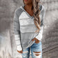 🍂 Herfst Favoriet ✨ Dames Geblokte Uitgesneden Gebreide Hoodie – Trendy Comfortabele Trui met Casual Look