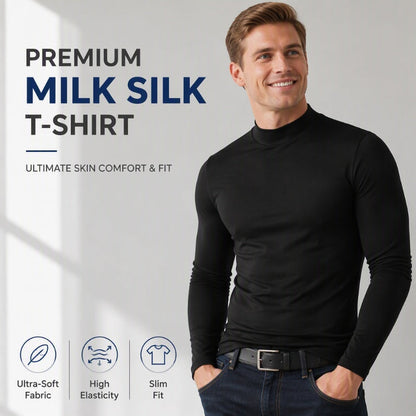 Slim fit mock-turtleneck-shirt voor heren