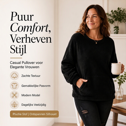 Warme pluche sweatshirt met lange mouwen voor dames