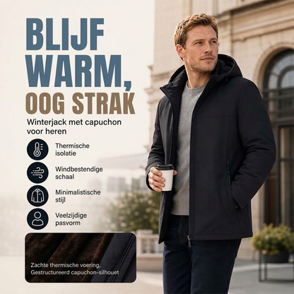 Heren winterjack met warme voering en capuchon