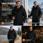 Heren winterjas met fleece voering en afneembare capuchon