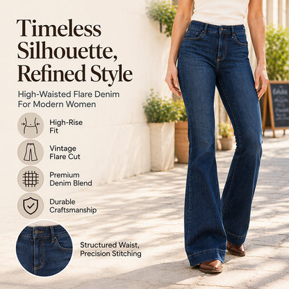 Retro flare-jeans met hoge taille voor dames
