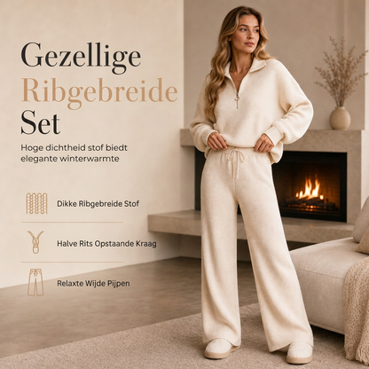 Dames Gebreide Pullover & Wijde Broek 2-Delige Set