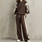 Dames set met ronde-hals sweatshirt en wijde broek