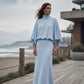 Dames set met vleermuismouwen top en lange maxi rok