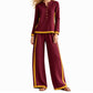 Dames Colorblock Lange Mouwen Top & Wijde Pantalon Set