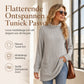 Dames T-shirt met losvallende pasvorm, mock neck en lange mouwen