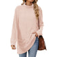 Dames T-shirt met losvallende pasvorm, mock neck en lange mouwen