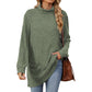 Dames T-shirt met losvallende pasvorm, mock neck en lange mouwen