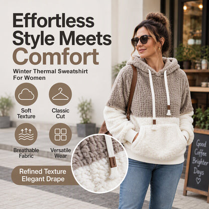 Gezellig thermisch sweatshirt met capuchon voor dames voor de winter