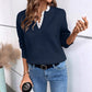 🔥Populair product ！✨Elegante Gebreide Trui met V-Hals en Kanten Detail