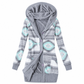 Dames middenlange gebreide hoodie met katoenen voering