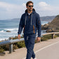 Warme Heren Hoodie met Halve Rits & Cargobroek Set