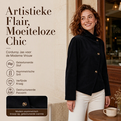 Casual corduroy asymmetrisch jack voor dames