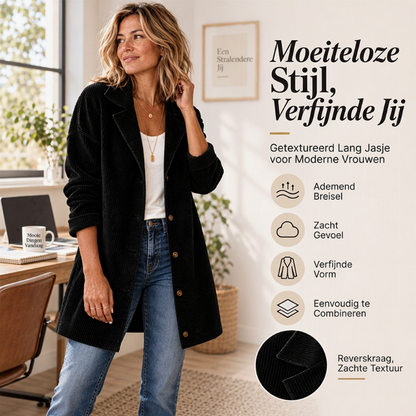 😍Casual corduroy kno open jack voor dames