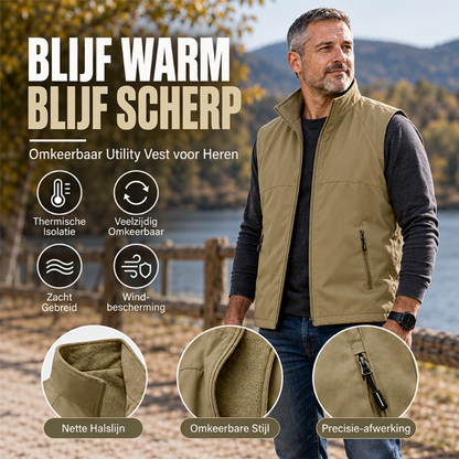 Herens omkeerbaar staand kraag warm vest