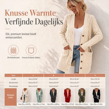 Dames Lange Enkelijks Knit Vest Casual Jas Voor Herfst en Winter
