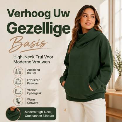 Casual dames sweatshirt met capuchon en colshirt