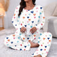✨Nieuw! Pyjamas-set voor dames met hartjesmotief en lange mouwen