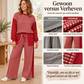 Dames geruit top met lange mouwen en wijde broek set