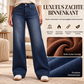Thermische wijde jeans met hoge taille voor dames
