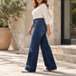 Thermische wijde jeans met hoge taille voor dames