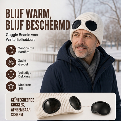 Unisex warme gebreide muts met bril