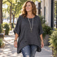 Dames losvallende batwing-mouw asymmetrische top