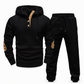 Herenset van 2 stukken jacquard hoodie, herfst/winter casual hoodie en trainingsbroek tracksuit