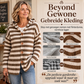 Gestreept gebreid damesvest met capuchon