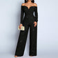 Chique off-shoulder jumpsuit met pailletten voor dames