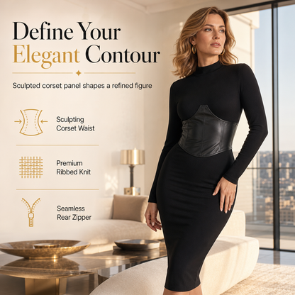 Gecontourde taille, elegante rondingen – Geribbelde bodycon-jurk voor dames ✨